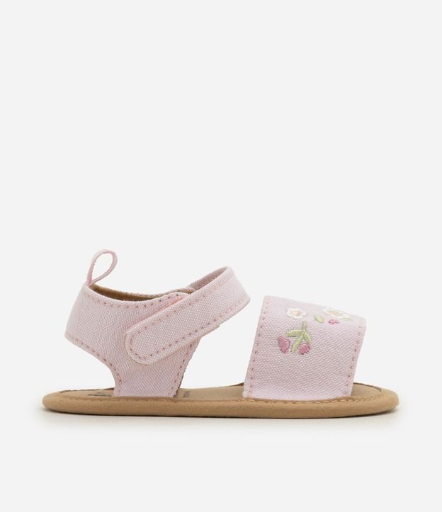 Sandalia Infantil Teddy Boom con Bordado de Flores y Cierre en Velcro - Talle 15 al 19 2