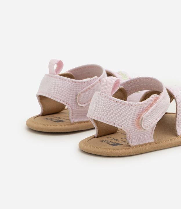 Sandalia Infantil Teddy Boom con Bordado de Flores y Cierre en Velcro - Talle 15 al 19 3