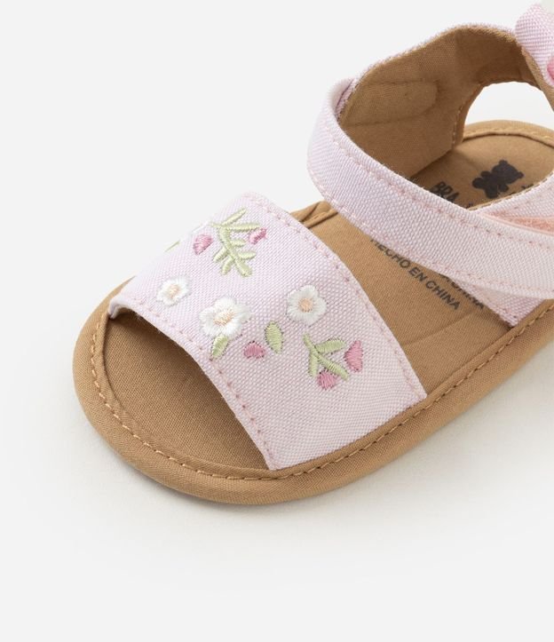 Sandalia Infantil Teddy Boom con Bordado de Flores y Cierre en Velcro - Talle 15 al 19 6