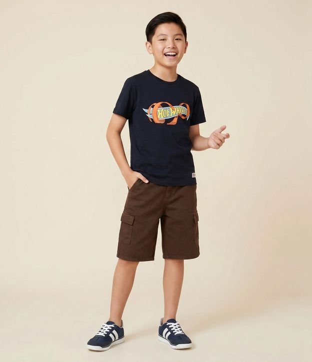 Remera Hot Wheels Metalizada Infantil Algodón - Talle 4 a 10 años