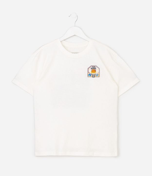 Remera Infantil en Algodón con Estampa Temática Sonic