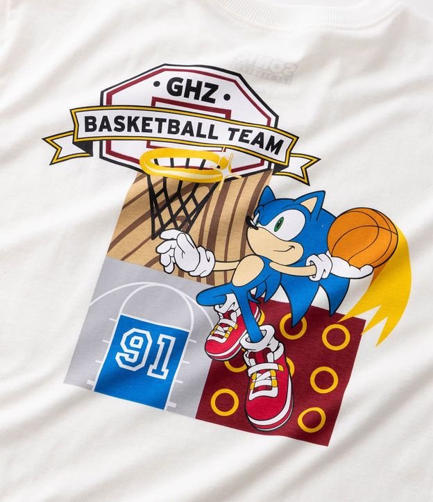 Remera Infantil en Algodón con Estampa Temática Sonic 4