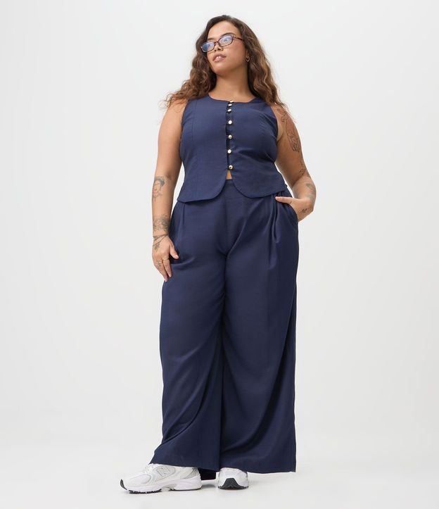 Blusa Chaleco con Lino y Botones Curve & Plus Size 2