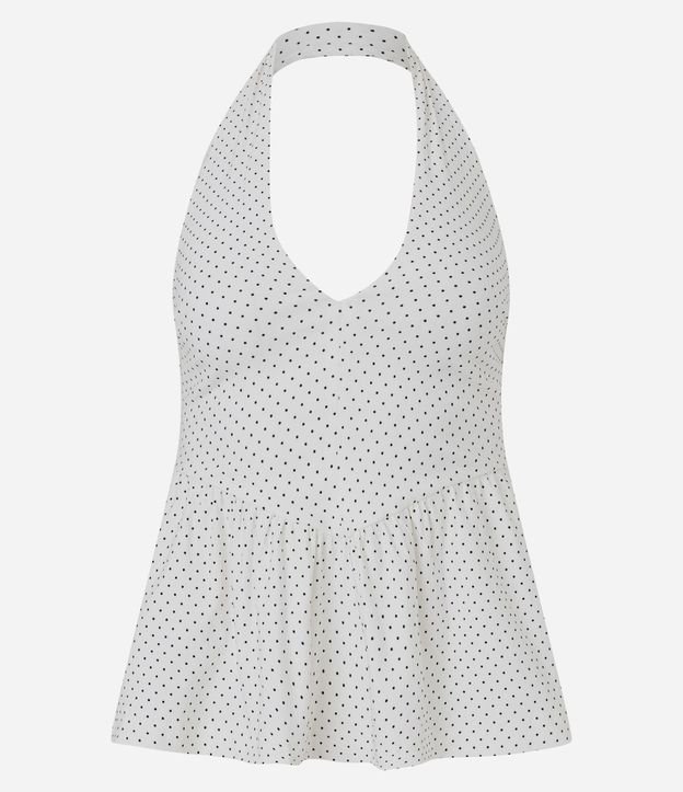 Blusa Femenina Frente Única en Bengalina con Estampa de Lunares 5