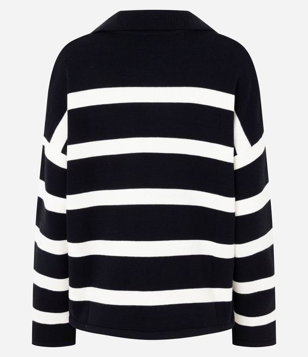 Blusa de Frio en Punto Listrado con Cuello Polo 7