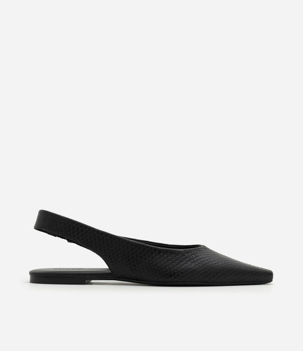 Zapatilla Slingback en Cuero con Textura Snake