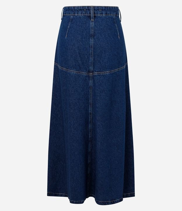 Pollera Midi en Jeans con Recortes y Modelo Evasê 2
