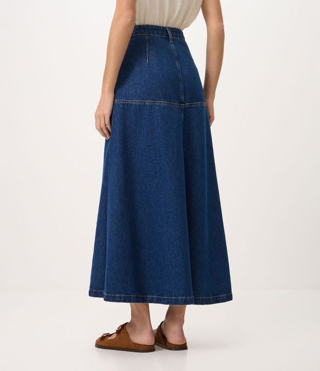 Pollera Midi en Jeans con Recortes y Modelo Evasê 5
