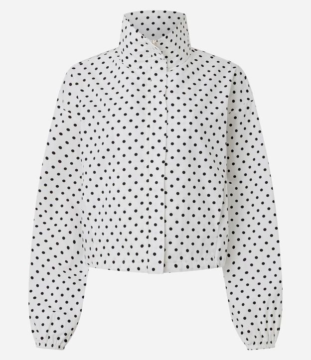 Campera Corta con Estampa de Lunares y Cuello Alto 7