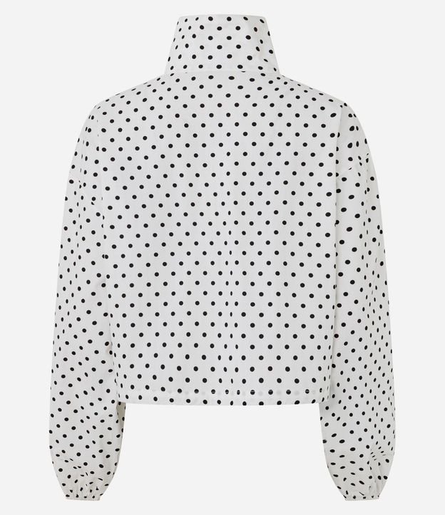 Campera Corta con Estampa de Lunares y Cuello Alto 8