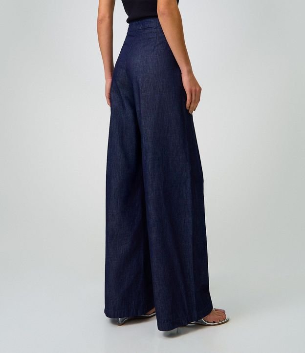 Pantalón Wide Leg en Jeans con Cintura Traspasada 3