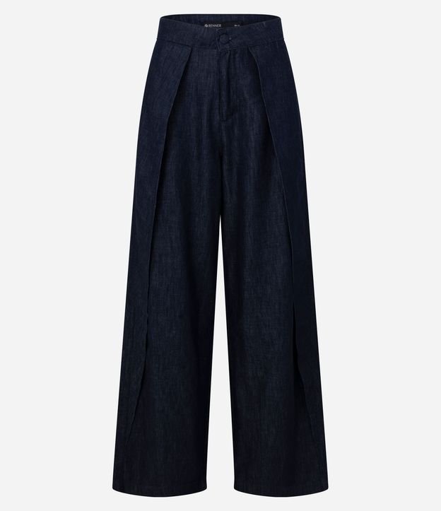 Pantalón Wide Leg en Jeans con Cintura Traspasada 5