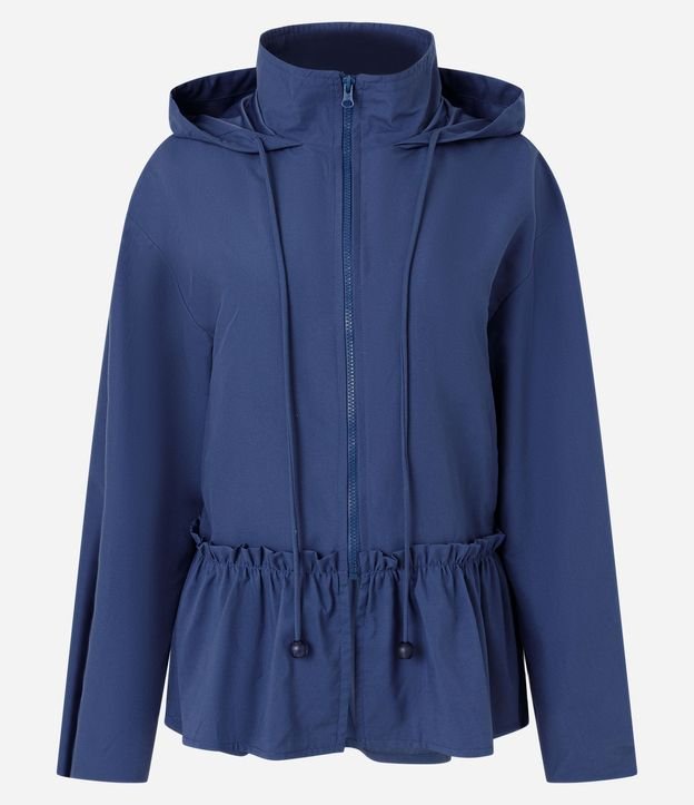 Campera Corta Viento Peplum con Capucha y Cierre Track 5