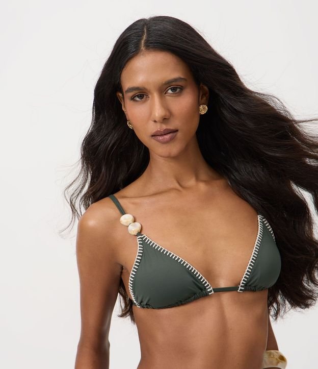 Bikini Top Triangular Fruncido con Pespunte 1