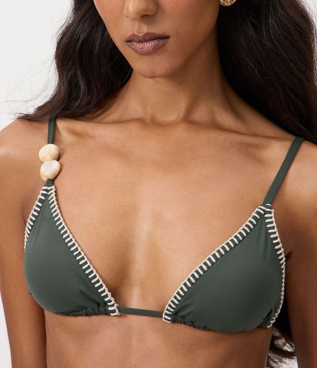Bikini Top Triangular Fruncido con Pespunte 3