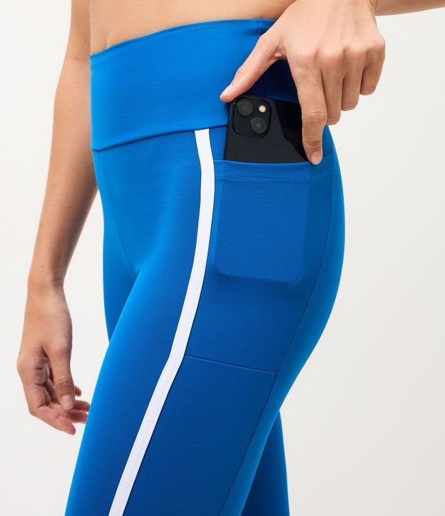 Pantalón Legging Deportiva en Microfibra con Bolsillos y Bies Contrastante 8