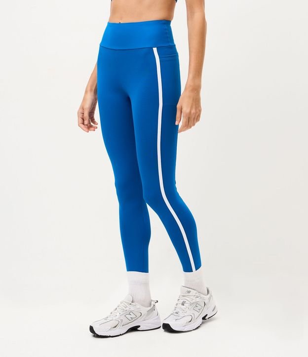Pantalón Legging Deportiva en Microfibra con Bolsillos y Bies Contrastante 6