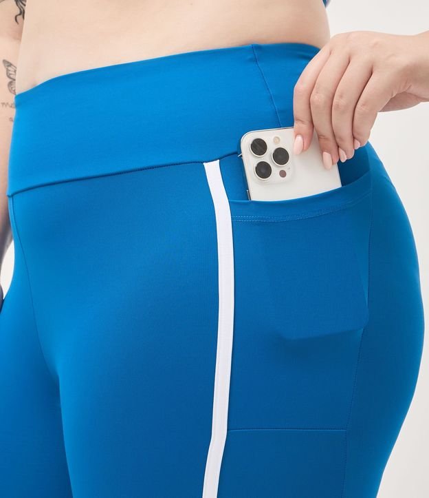 Pantalón Legging Deportiva en Microfibra con Bolsillos y Bies Contrastante 3