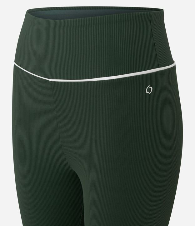 Pantalón Legging Deportiva en Microfibra Acanalada con Friso Contrastante 5