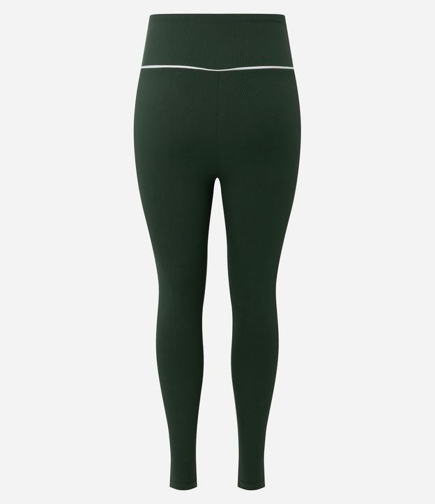 Pantalón Legging Deportiva en Microfibra Acanalada con Friso Contrastante 6