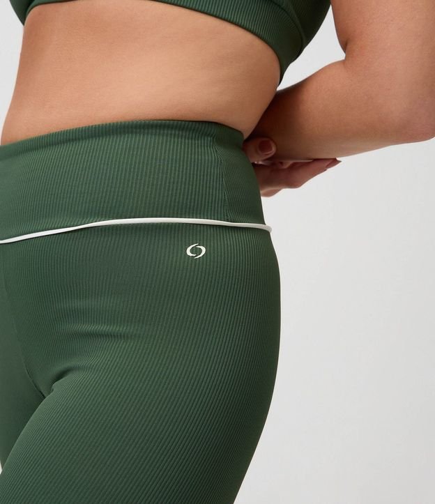 Pantalón Legging Deportiva en Microfibra Acanalada con Friso Contrastante 3