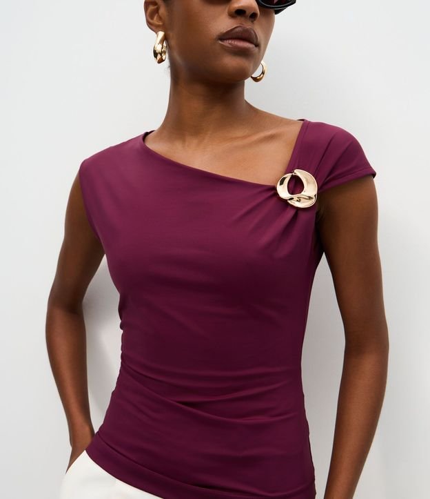 Blusa en Poliamida con Adorno en el Hombro 4