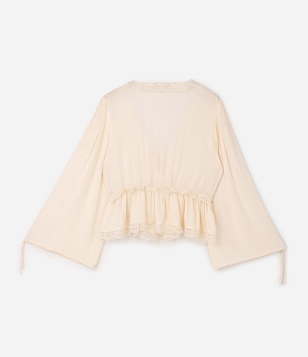 Blusa Bata en Viscosa con Encaje Curve & Plus Size 6
