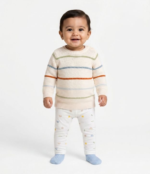 Pantalón Infantil Legging con Estampa Fullprint Mini Icones – Talle 0 a 18 Meses