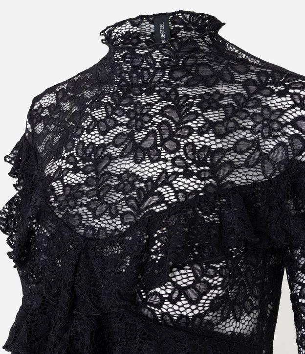 Blusa de Encaje Manga Larga con Volados 6