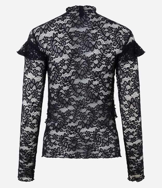 Blusa de Encaje Manga Larga con Volados 7