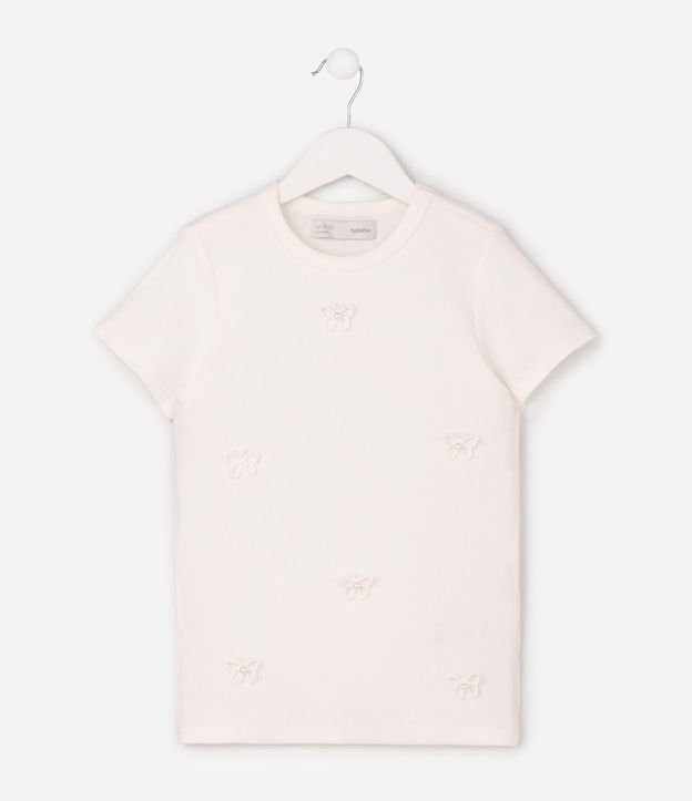 Remera Infantil en Algodón Floral con Bordados - Talle 5 a 16 años 3