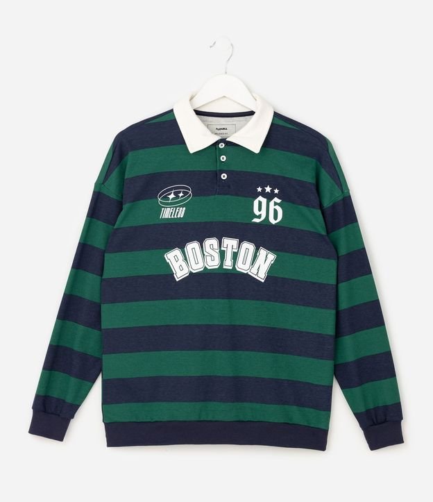 Remera Infantil Polo Rayada con Lettering – Talle 5 a 14 años 3