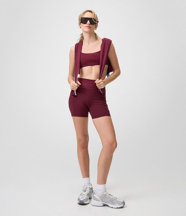 Bermuda Ajustada Deportiva con Cintura Texturizado y Bolsillo