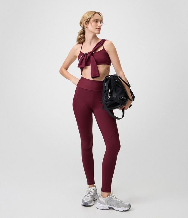 Pantalón Legging Deportiva en Microfibra con Bolsillo Canelado