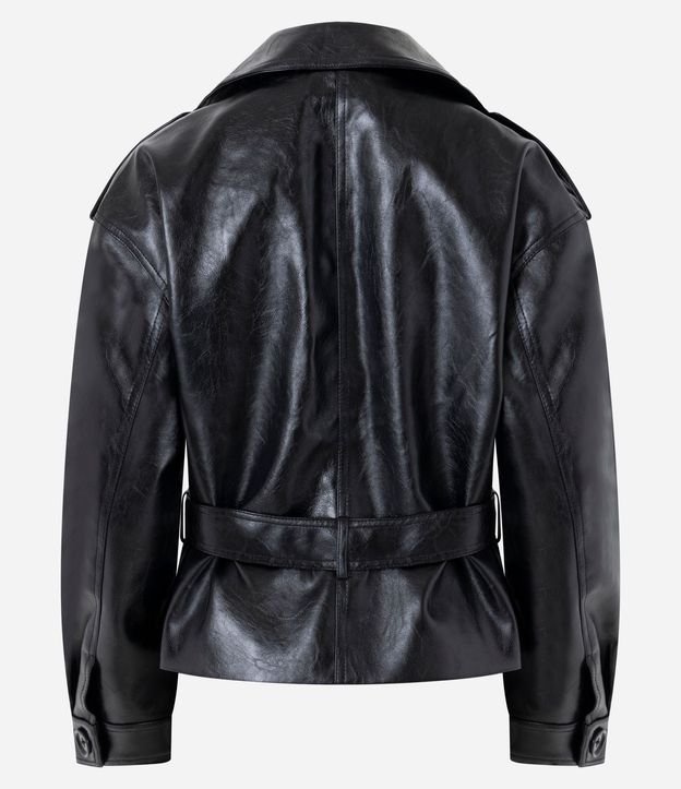 Campera Trench Coat en PU con Cinturón 7