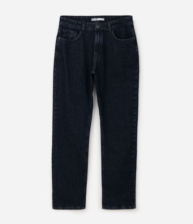 Pantalón Recto en Jeans con Lavado Oscuro 4