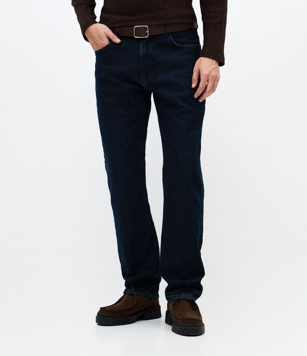 Pantalón Recto en Jeans con Lavado Oscuro 2