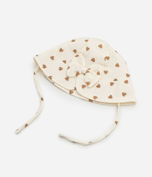 Sombrero Infantil con Corazones y Moñon Tricolina - Talle único 3