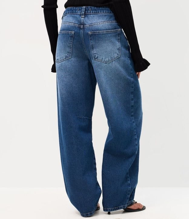 Pantalón Baggy en Jeans con Cintura Mediana Llavero de Perlas y Corazón 6