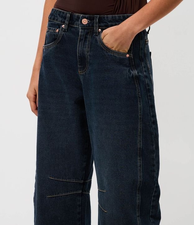 Pantalón Baggy Balloon en Jeans con Cintura Mediana y Recorte Lateral 3