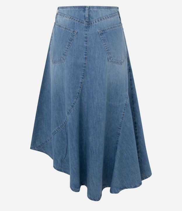 Pollera Midi en Jeans Asimétrica sin Cintura 6