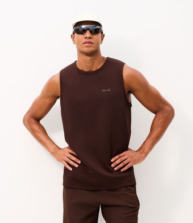 Musculosa Tecnologia Dry en Malla con Modal y Estampa Minimalista