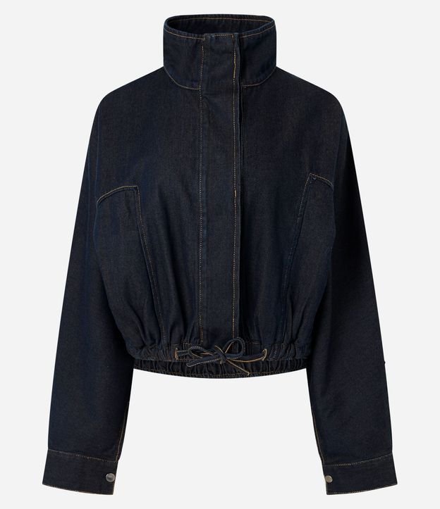Jaqueta Femenina Bomber en Denim con Ajuste y Cierre 5