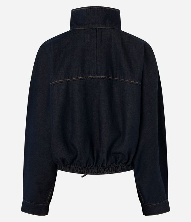 Jaqueta Femenina Bomber en Denim con Ajuste y Cierre 6