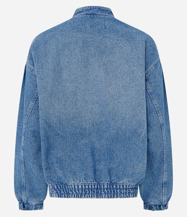 Campera Bomber en Jeans con Puños Ajustados y Botones 6