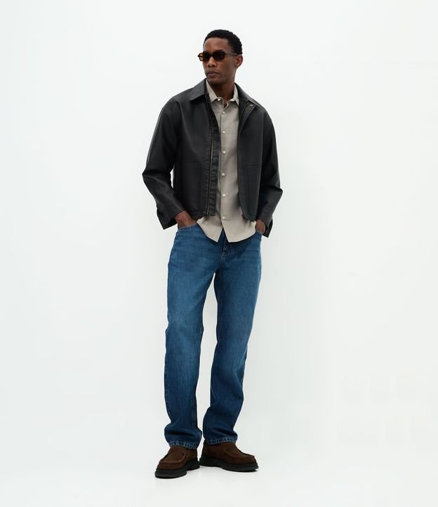 Pantalón de Jean Recto Oscuro 1