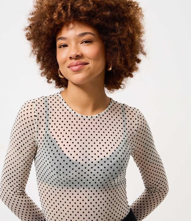 Blusa Segunda Piel en Tul Flocado