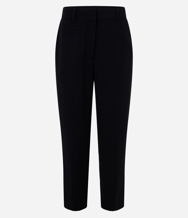 Pantalón Recto en Crepé con Mini Pequeño Bolsillo
