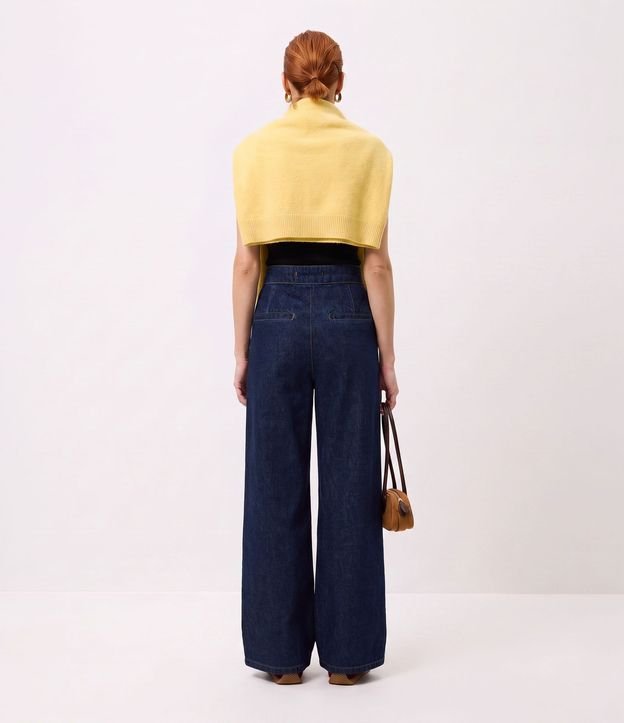 Pantalón Wide en Jeans con Botones Delanteros 4