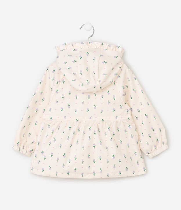 Campera Parka Infantil con Capucha Estampa Floral – Talle 1 a 6 años 3